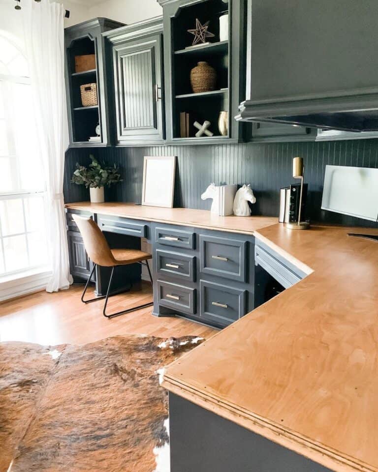 Built-In Farmhouse Wrap-Around Desk