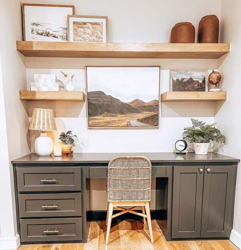 Built-in Modern Sage Desk