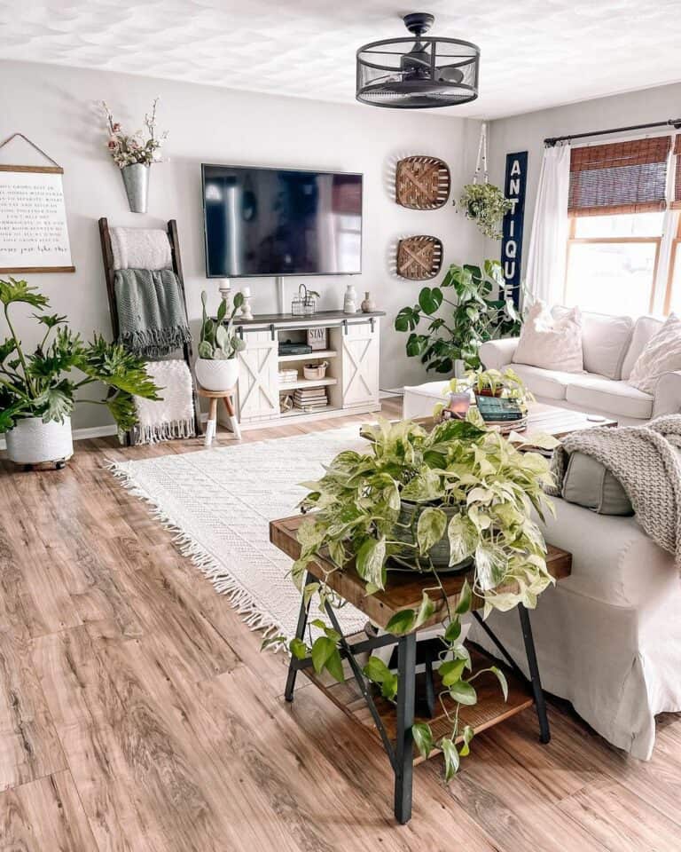 Foliage Displayed on Wood Flooring