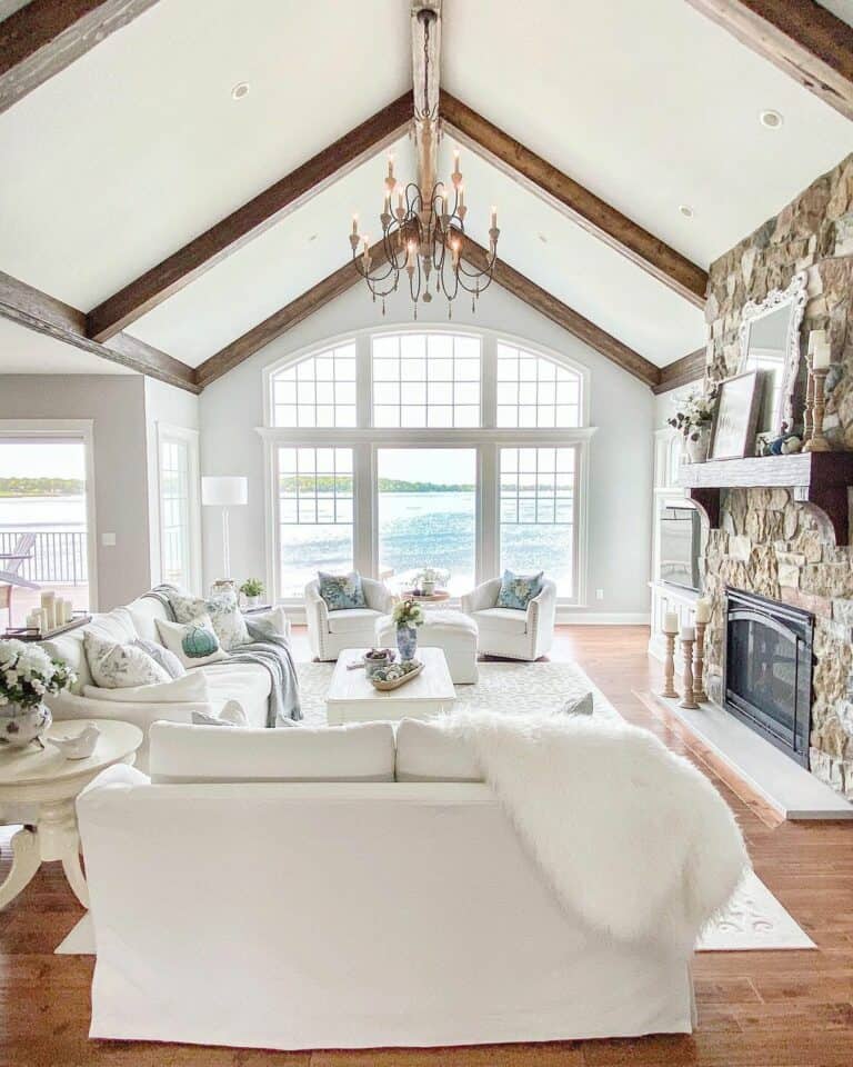 Vaulted Ceilings Showcase Vintage Chandelier