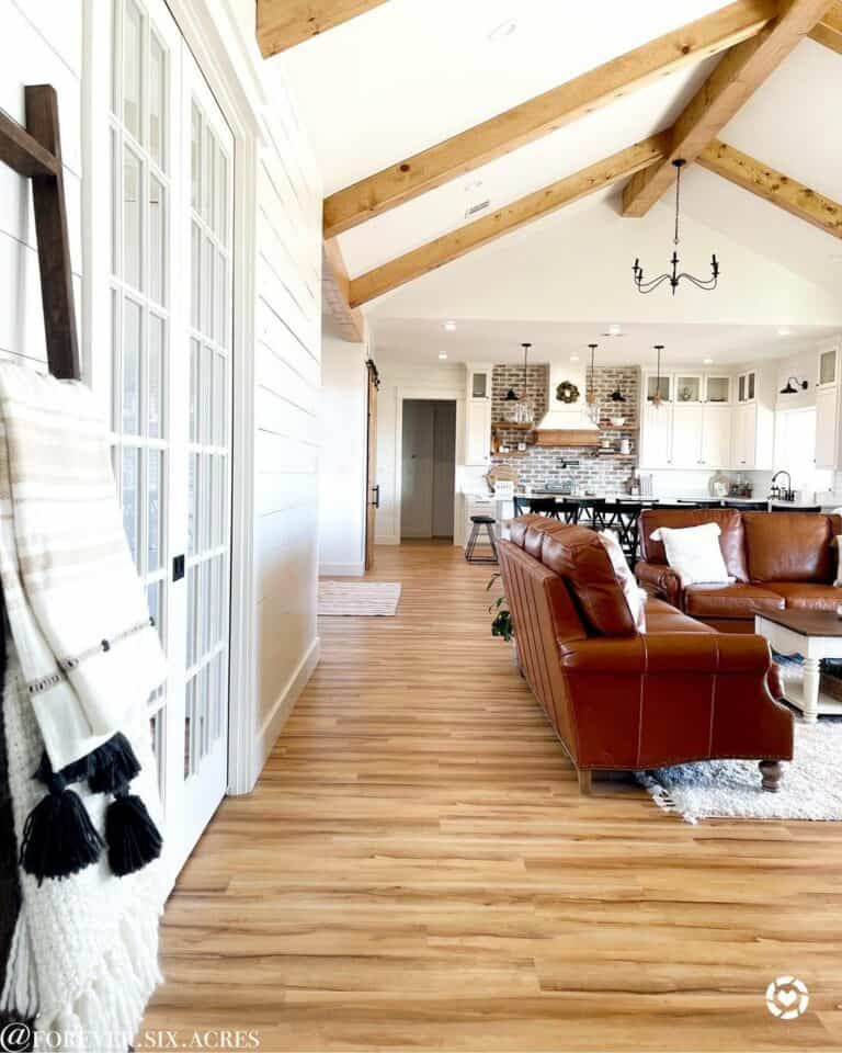 Shiplap Walls and Wood Flooring