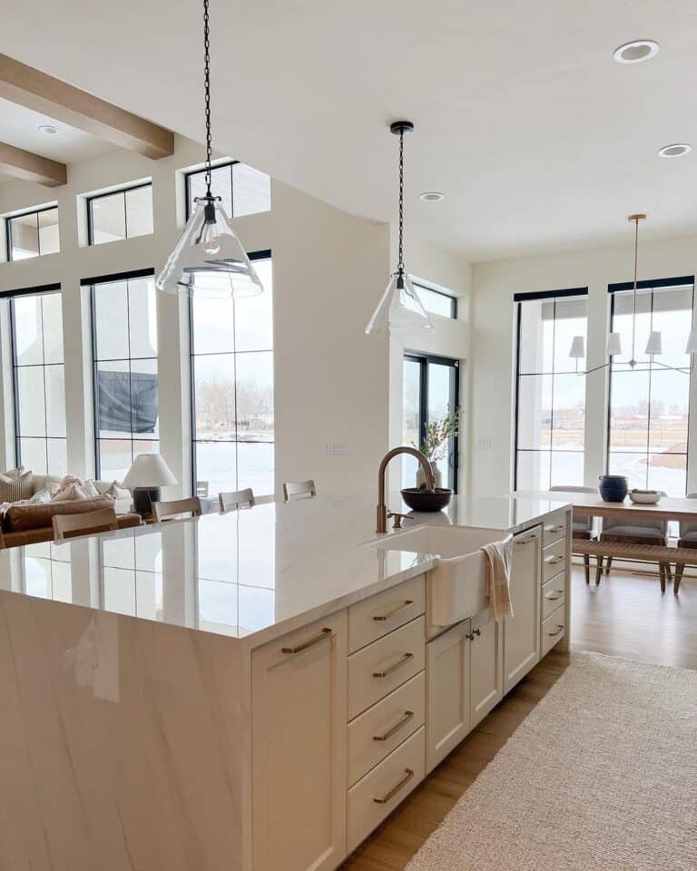 Open Concept Kitchen Diner with Rustic Charm