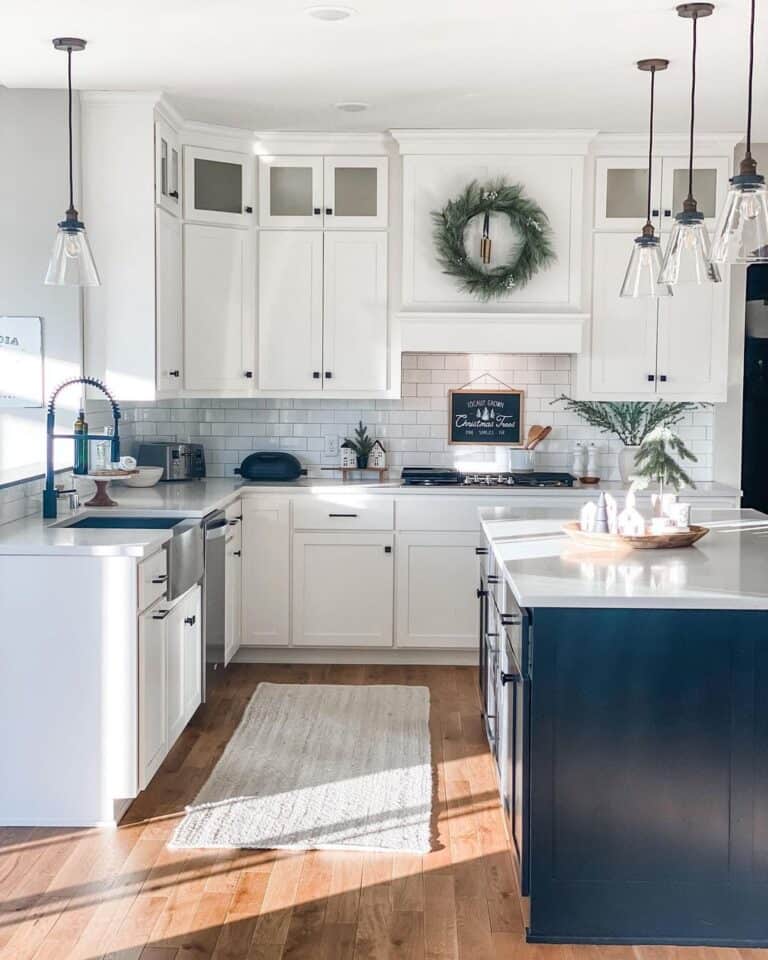 Modern Farmhouse Kitchen with Winter Theme