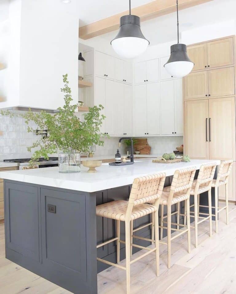 Gray Kitchen Blends Modern and Rustic Style