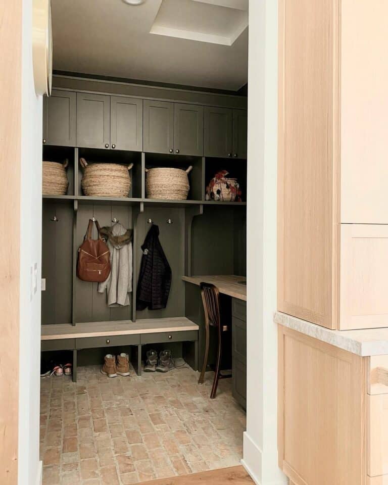 Mudroom with Dark Gray Lockers