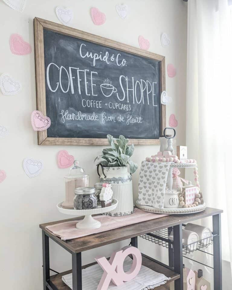 Coffee Bar with Pink Valentine