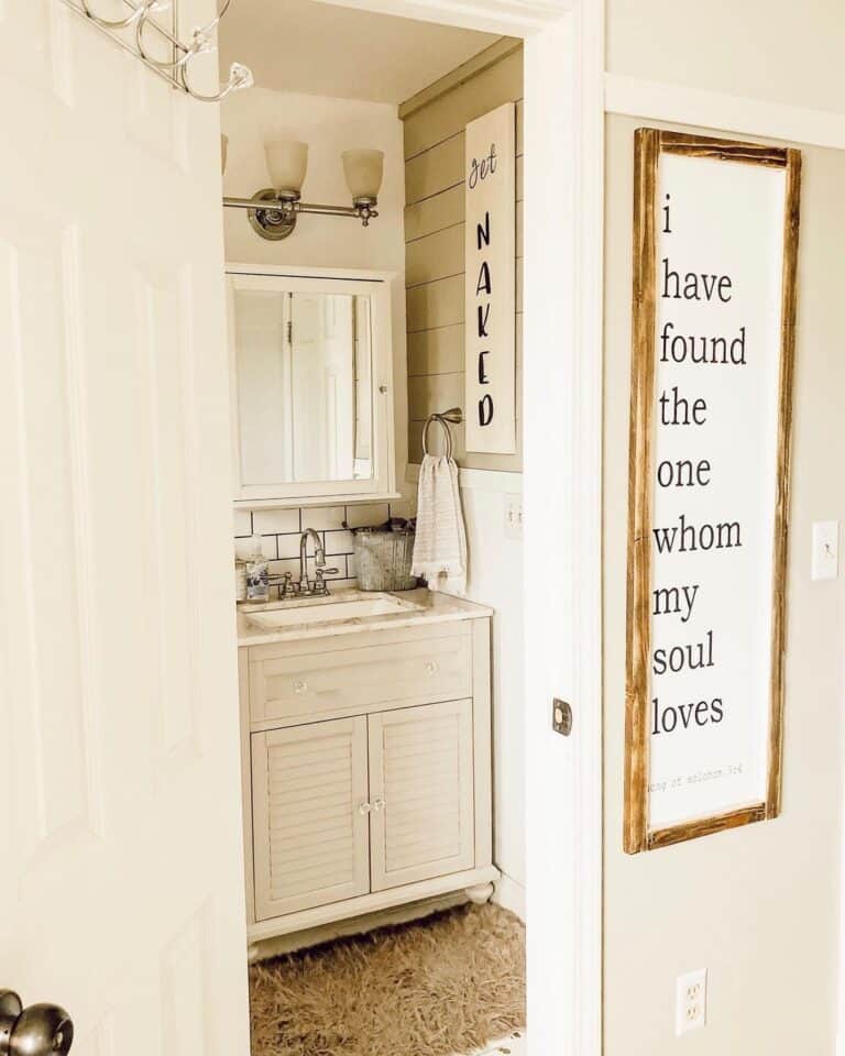Farmhouse Bathroom Decor Signs Inside and Outside
