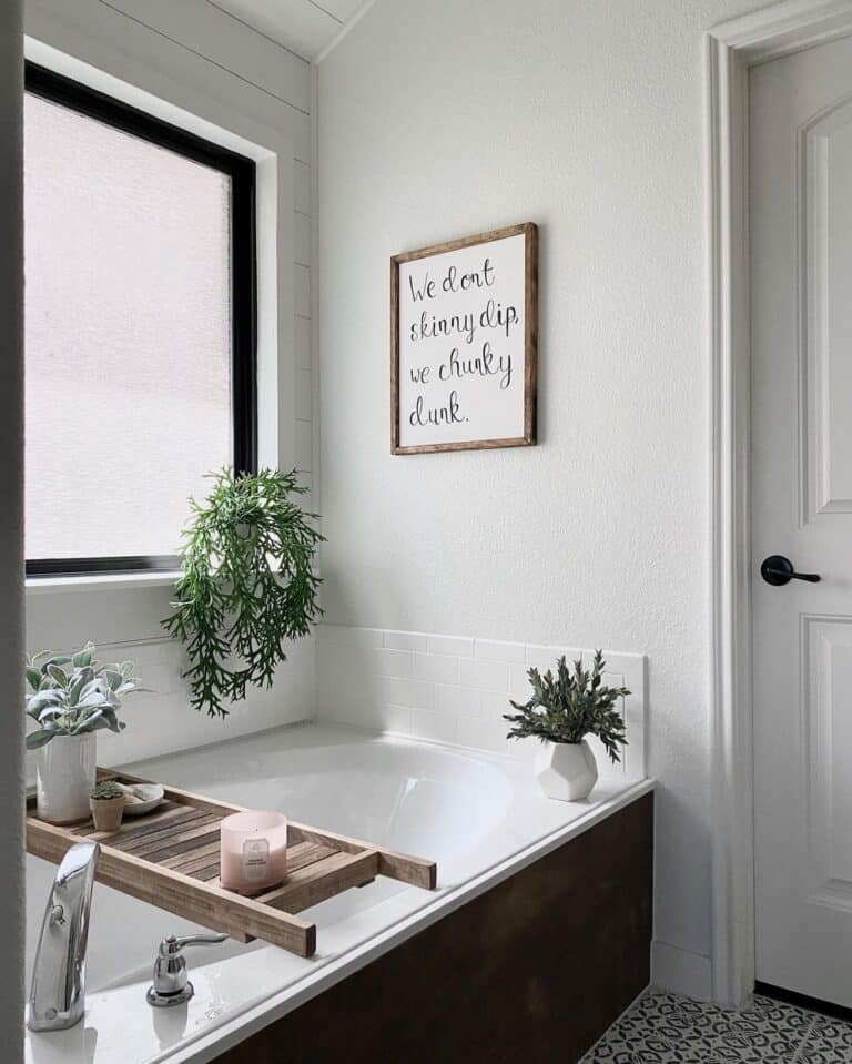 Bath Sign Decor Above Alcove Bathtub