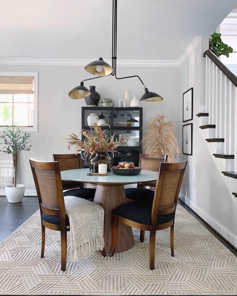 Modern Black and Gold Chandelier