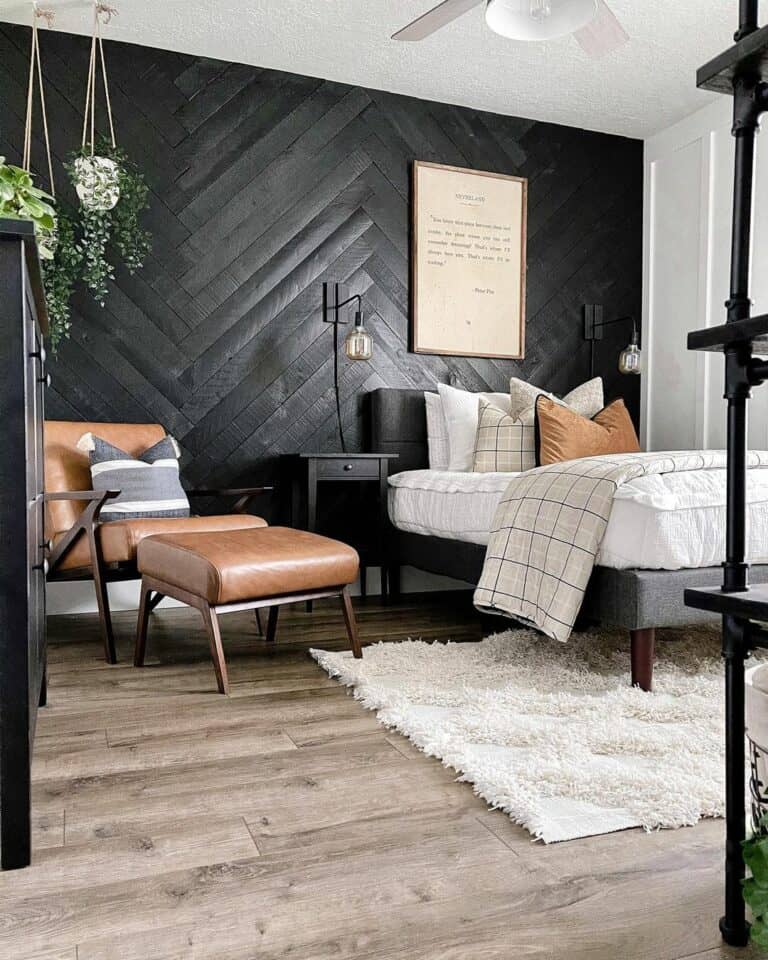 Wall Décor for Black Herringbone Wall