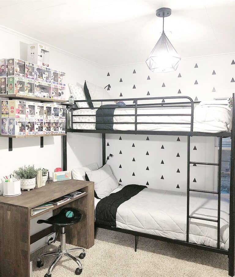 Black Metal Bunk Bed for Teenager