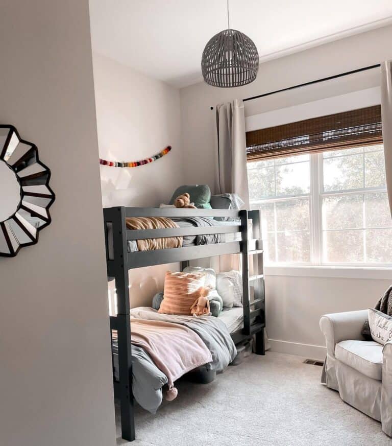 Kids Room with Black Bunk Bed