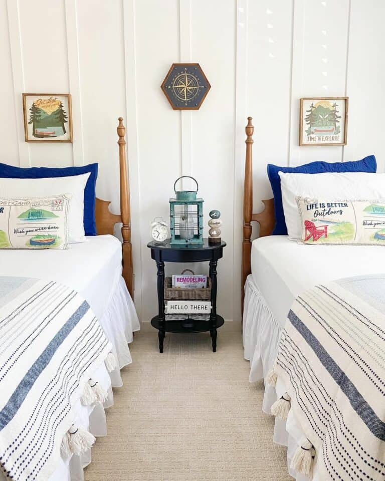Nautical Bedroom with Board and Batten Wall