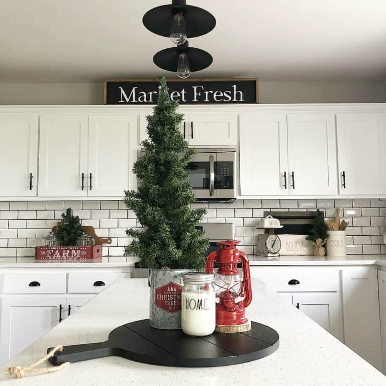 Lantern Décor for a Kitchen Island Centerpiece