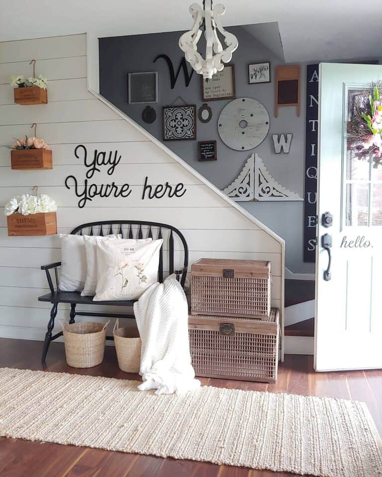 Elaborate Staircase Wall Décor in Entryway