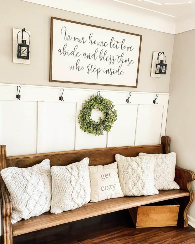 Black Lanterns and Board and Batten Wainscoting