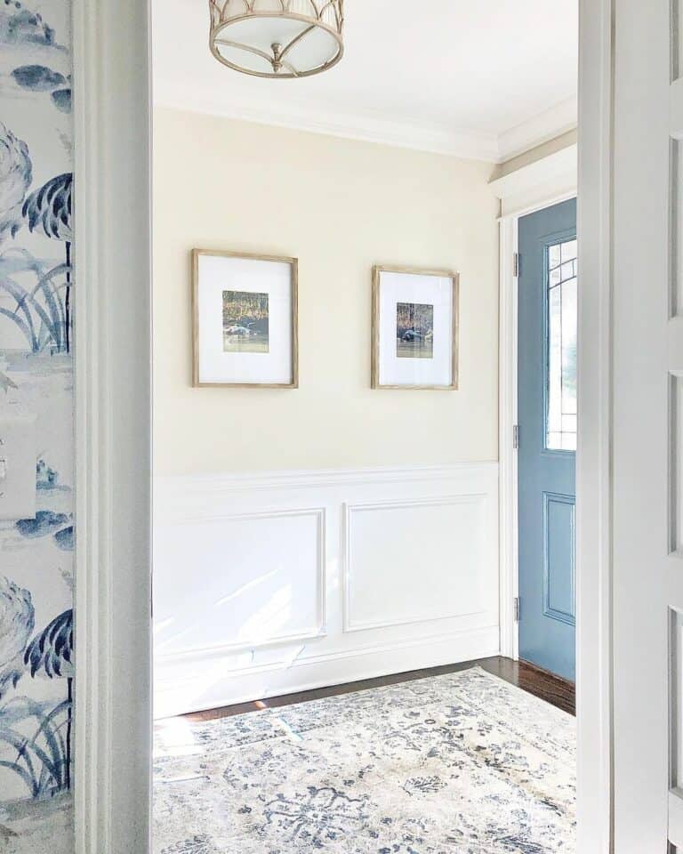 Bright Entrance with Blue Front Door