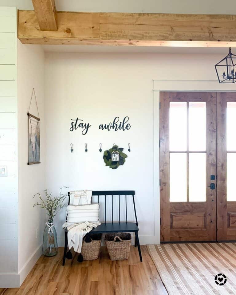 Wood Ceiling Beams and Matching Front Door