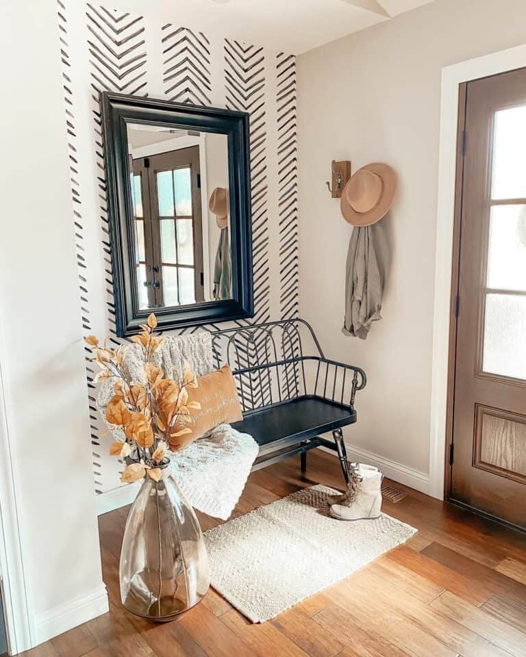Chevron Wallpaper Creates Foyer Wall Décor Ideas