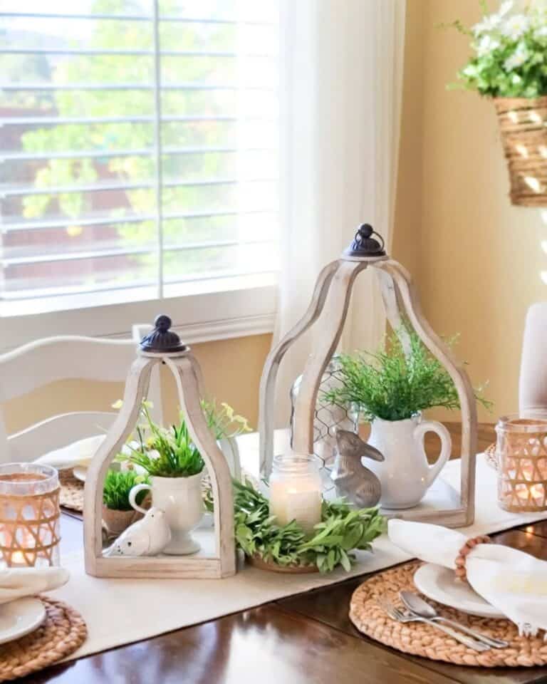 Open Lanterns in Apricot Kitchen Corner