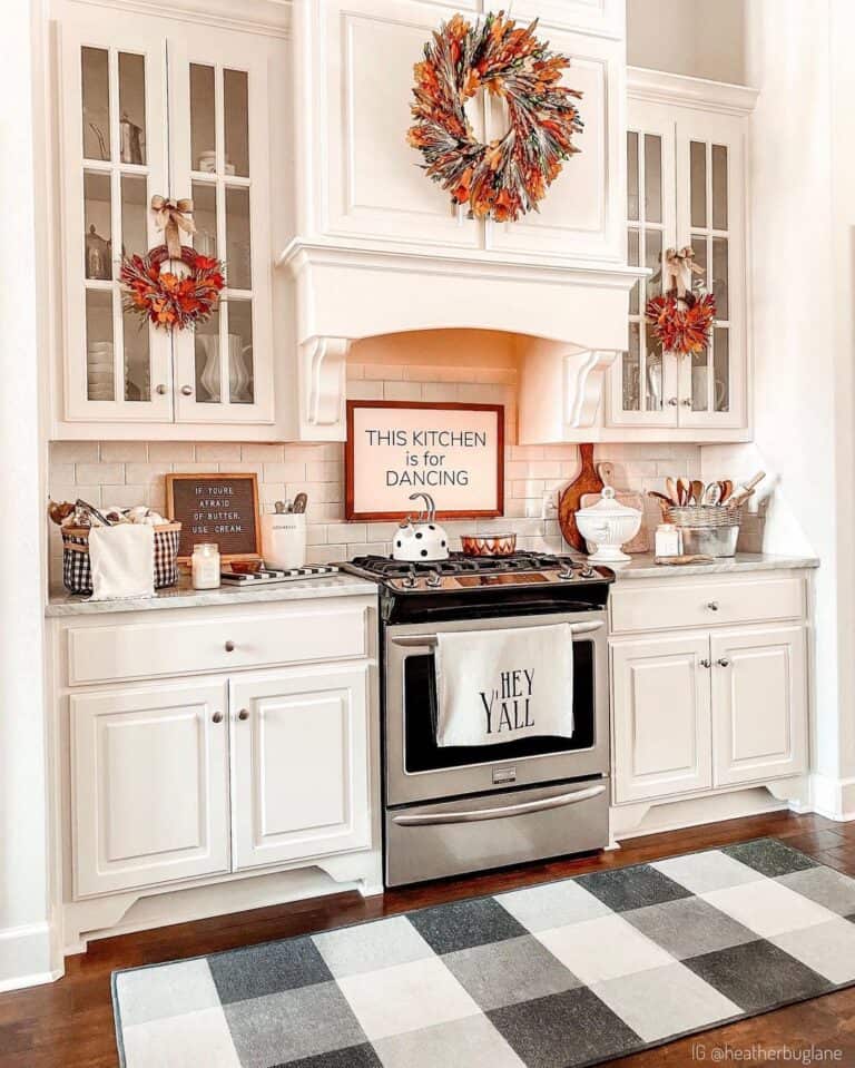 Farmhouse Sign for the Kitchen and Fall Wreaths