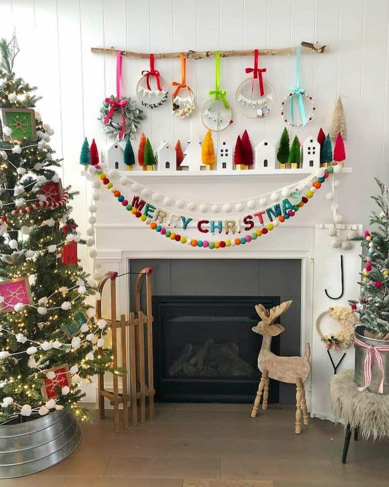 Christmas Tree with Silver Metal Tree Skirt