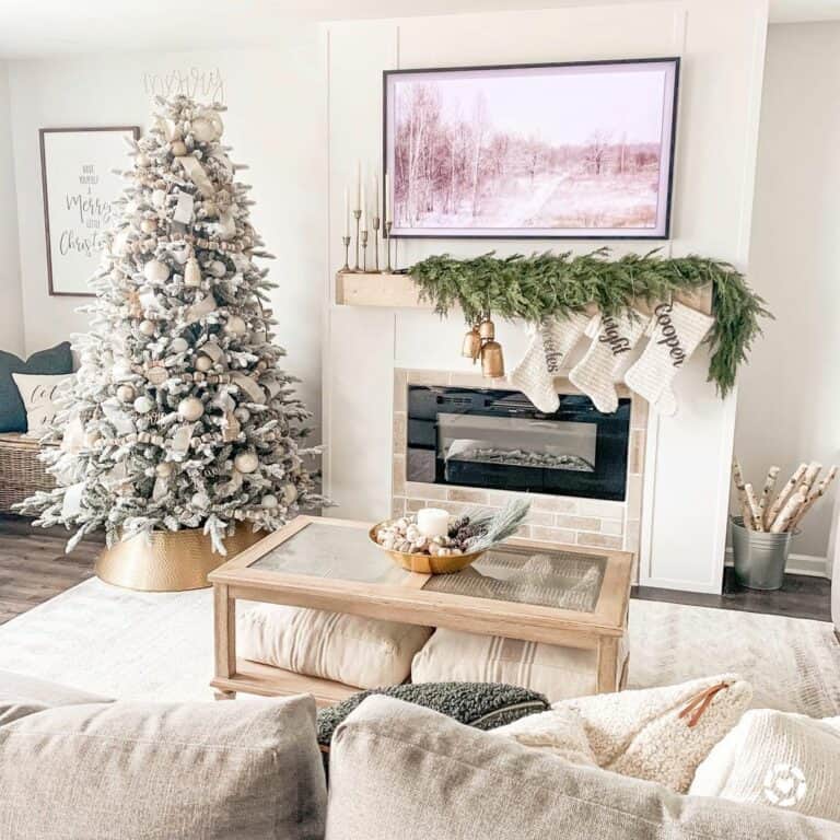 Christmas Tree with Gold Hammered Metal Collar