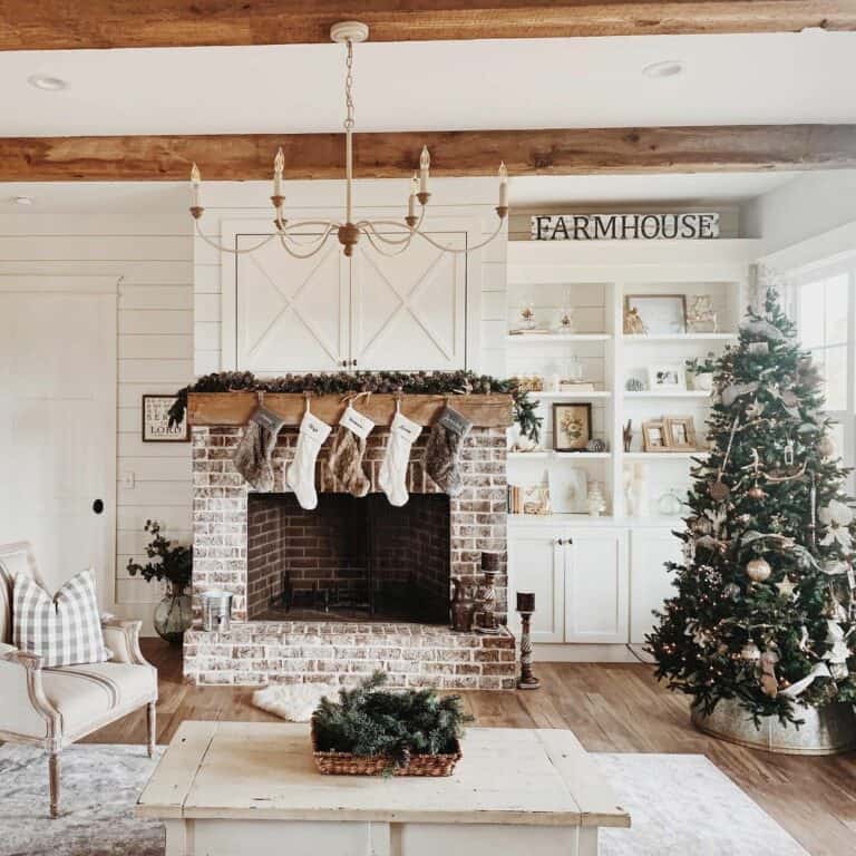 Living Room with Silver Metal Tree Collar
