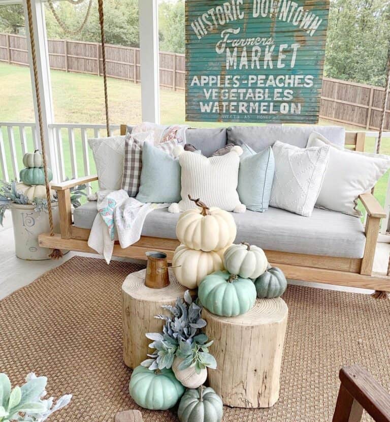 Farmhouse with White Porch Railing
