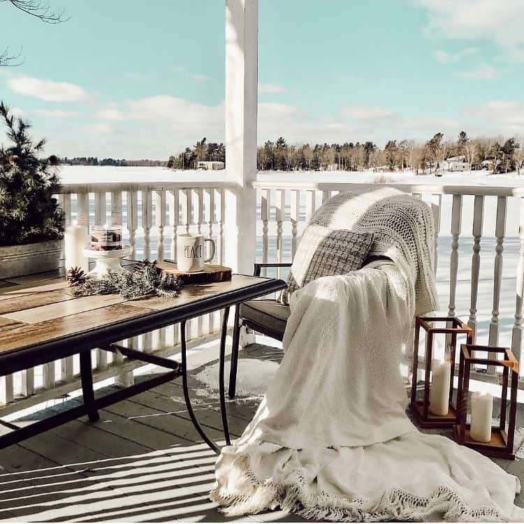 White Turned Wood Porch Railing