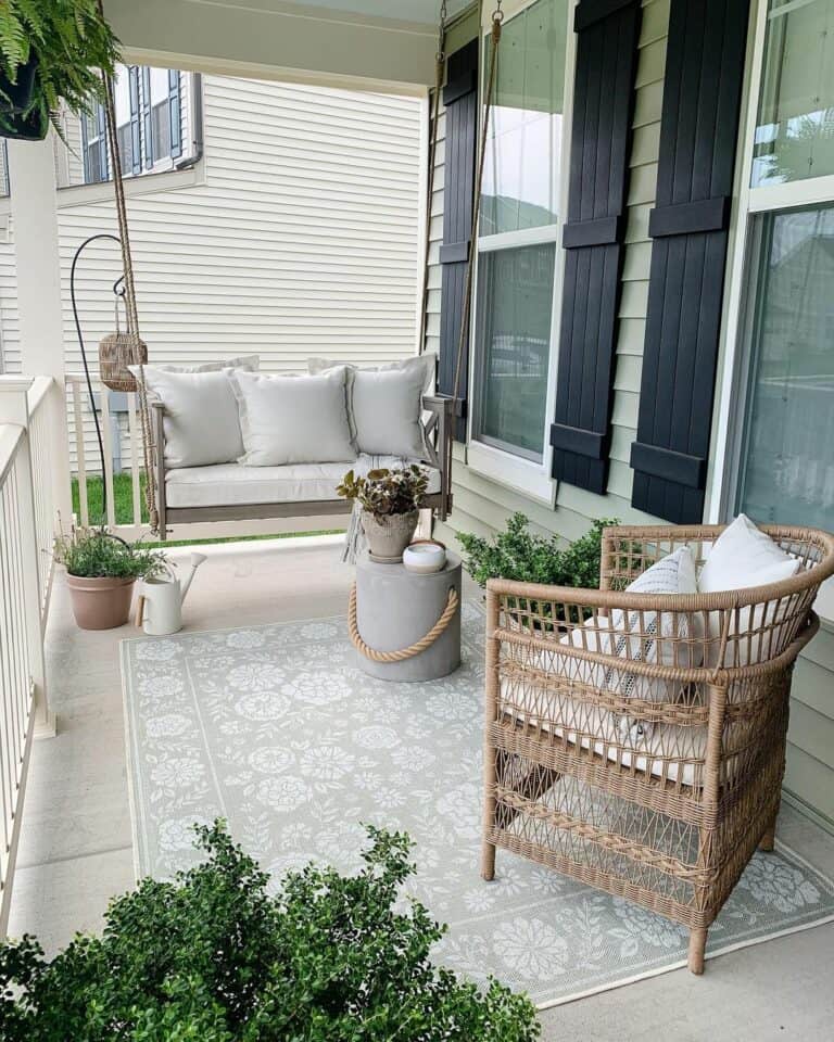 Front Porch with Swing and Outdoor Seating