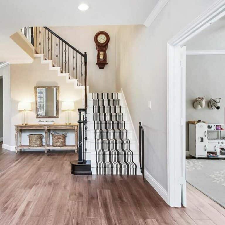 Black and White Striped Carpet