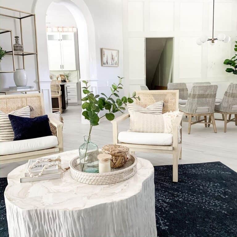 Living Room with Unique Coffee Table