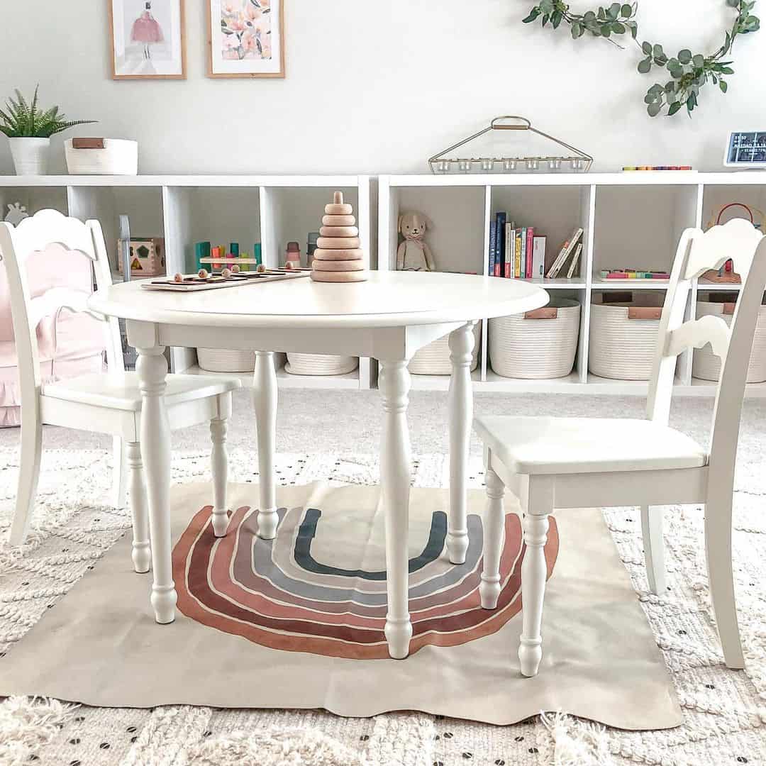 White Playroom with Rainbow Mat