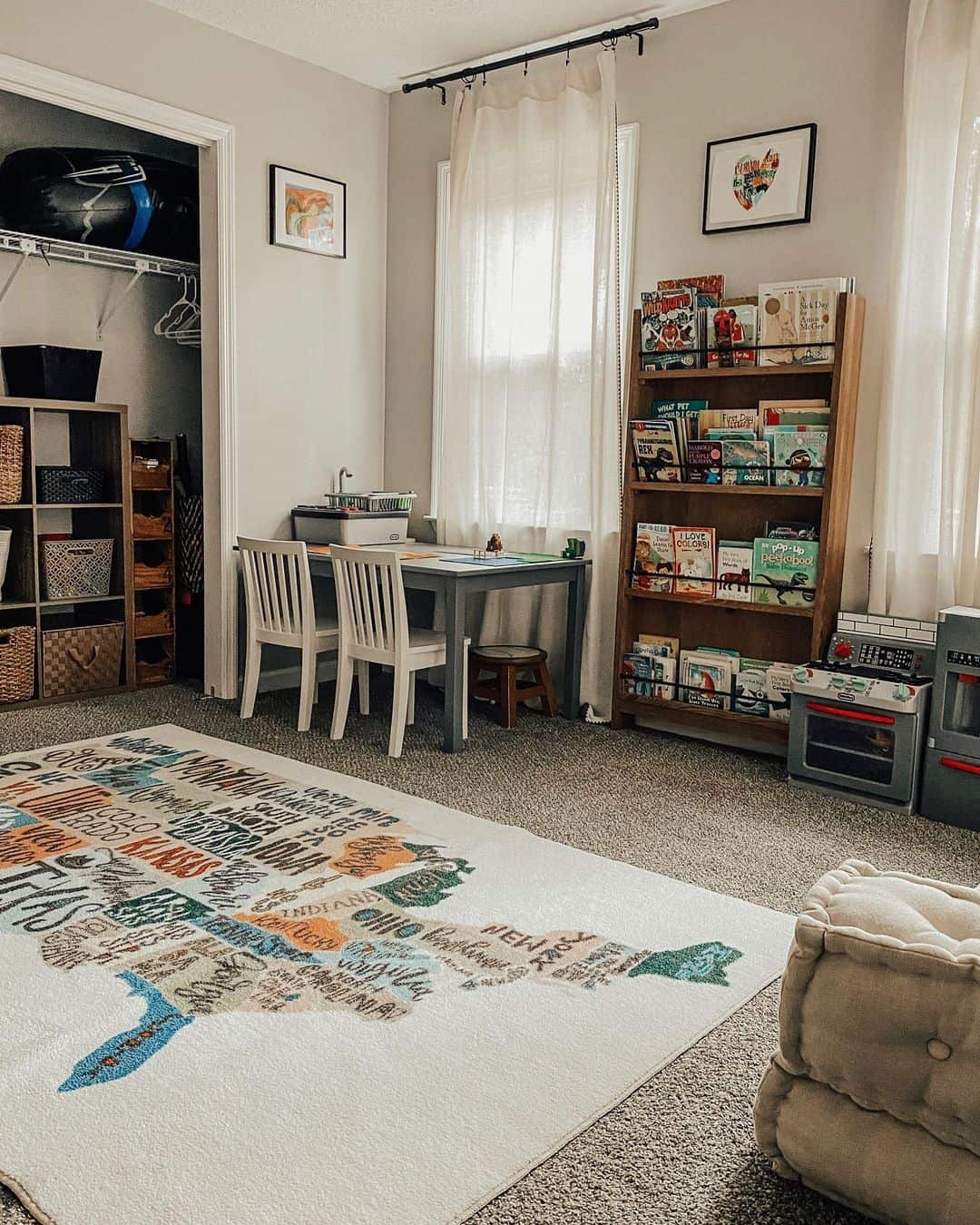 Cube Shelves for Playroom Storage with Baskets