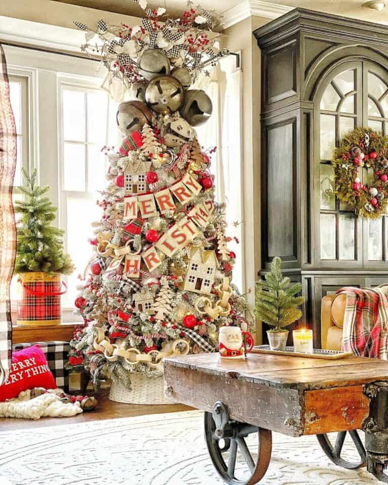 Candle Table Centerpiece for Christmas