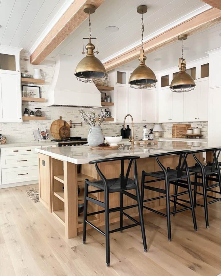 Black Wishbone Kitchen Island Bar Stools