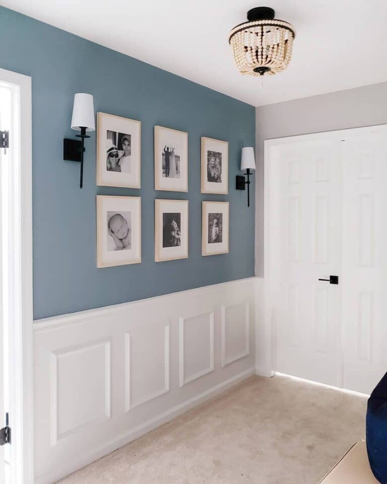 Traditional Family Gallery Wall with Black and White Photos