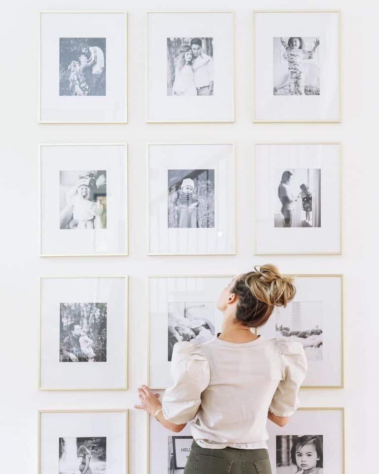 Modern Gold-Framed Family Gallery Wall